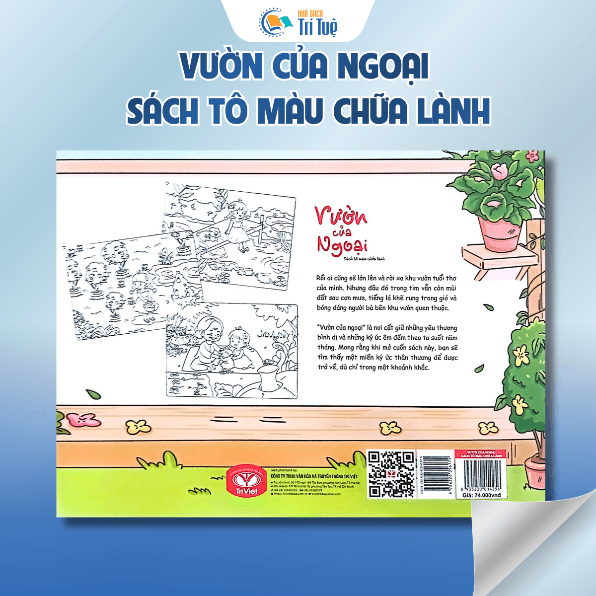 Vườn của ngoại Sách tô màu chữa lành