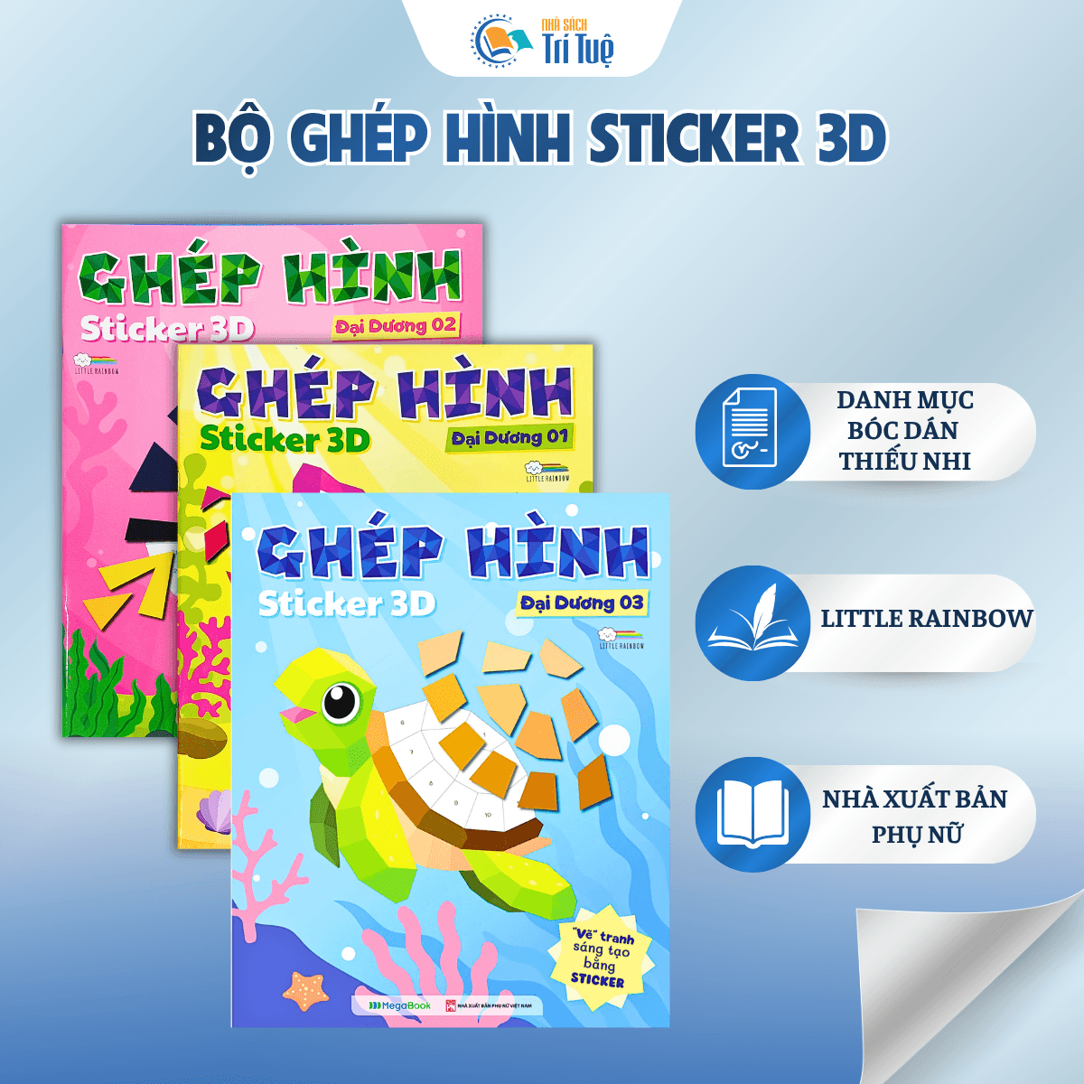 Bộ Ghép hình sticker 3D( 3 cuốn )