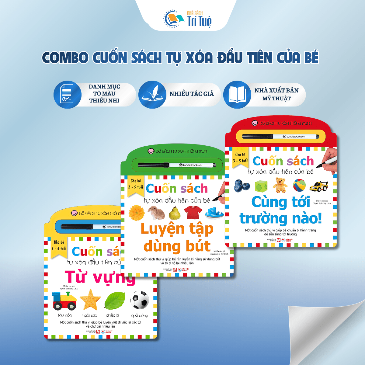 Bộ Cuốn sách tự xóa đầu tiên của bé ( 3 quyển)