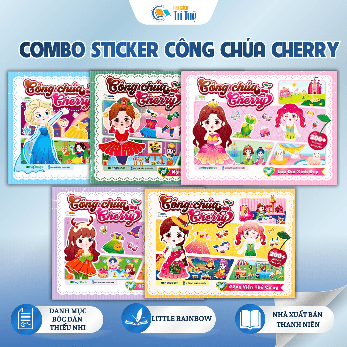 Combo sticker công chúa cherry (5 cuốn)