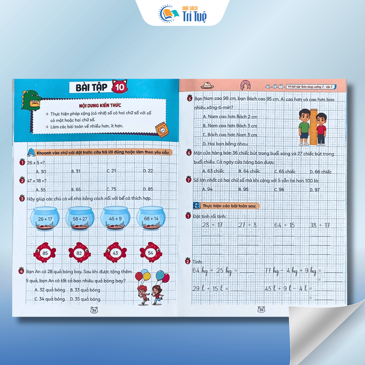 Vở bài tập toán tăng cường lớp 2 tập 1