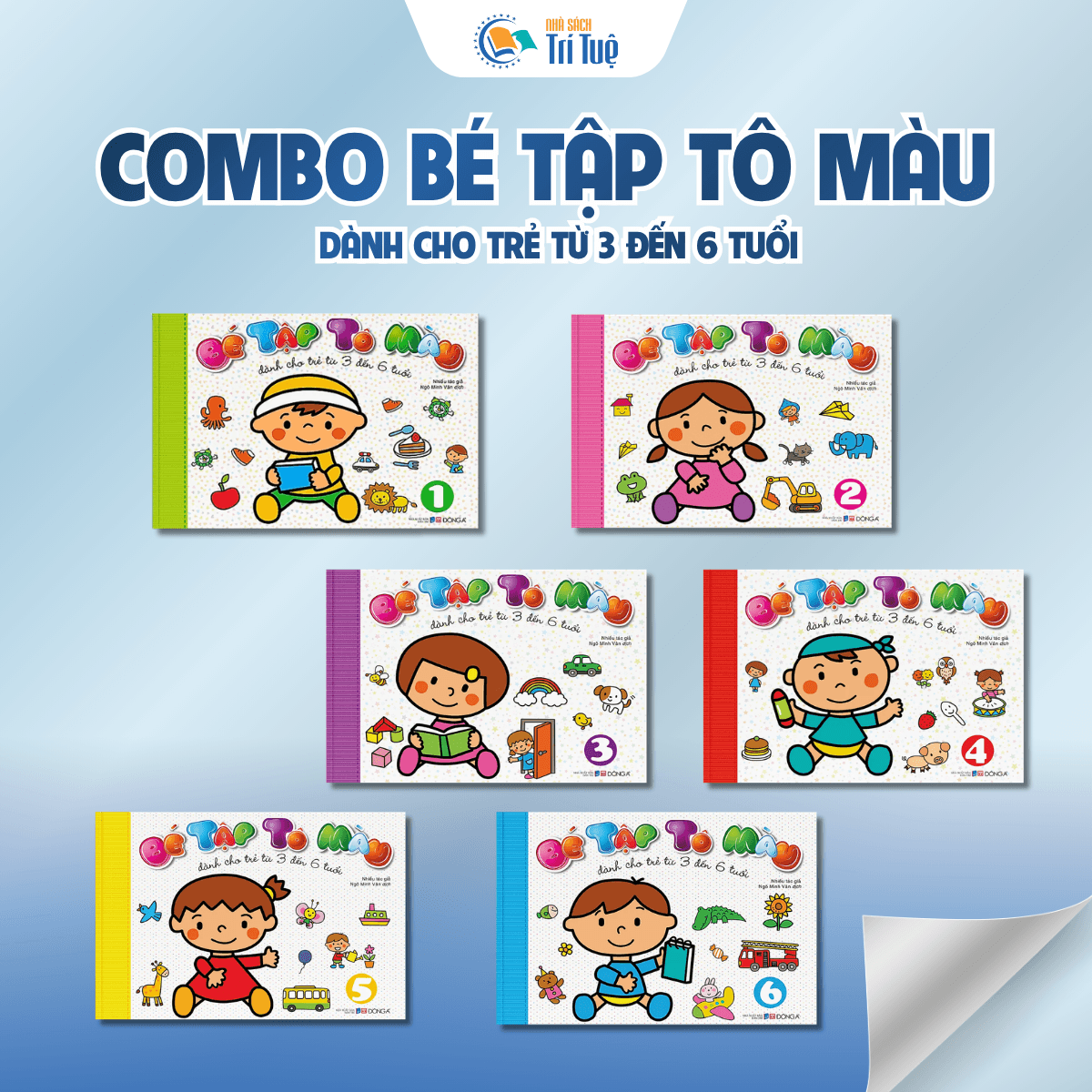 Bộ Bé tập tô màu dành cho trẻ (3 đến 6 tuổi)( 5 quyển)