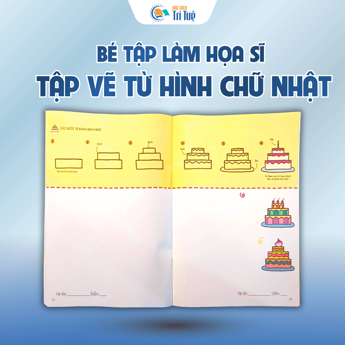 Bé tập làm họa sĩ - Tập vẽ từ hình chữ nhật