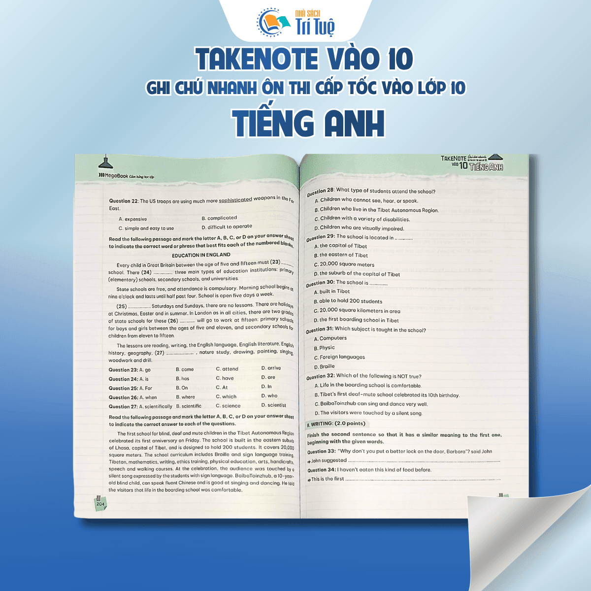 Takenote - Ghi chú nhanh ôn thi cấp tốc vào lớp 10 Tiếng Anh