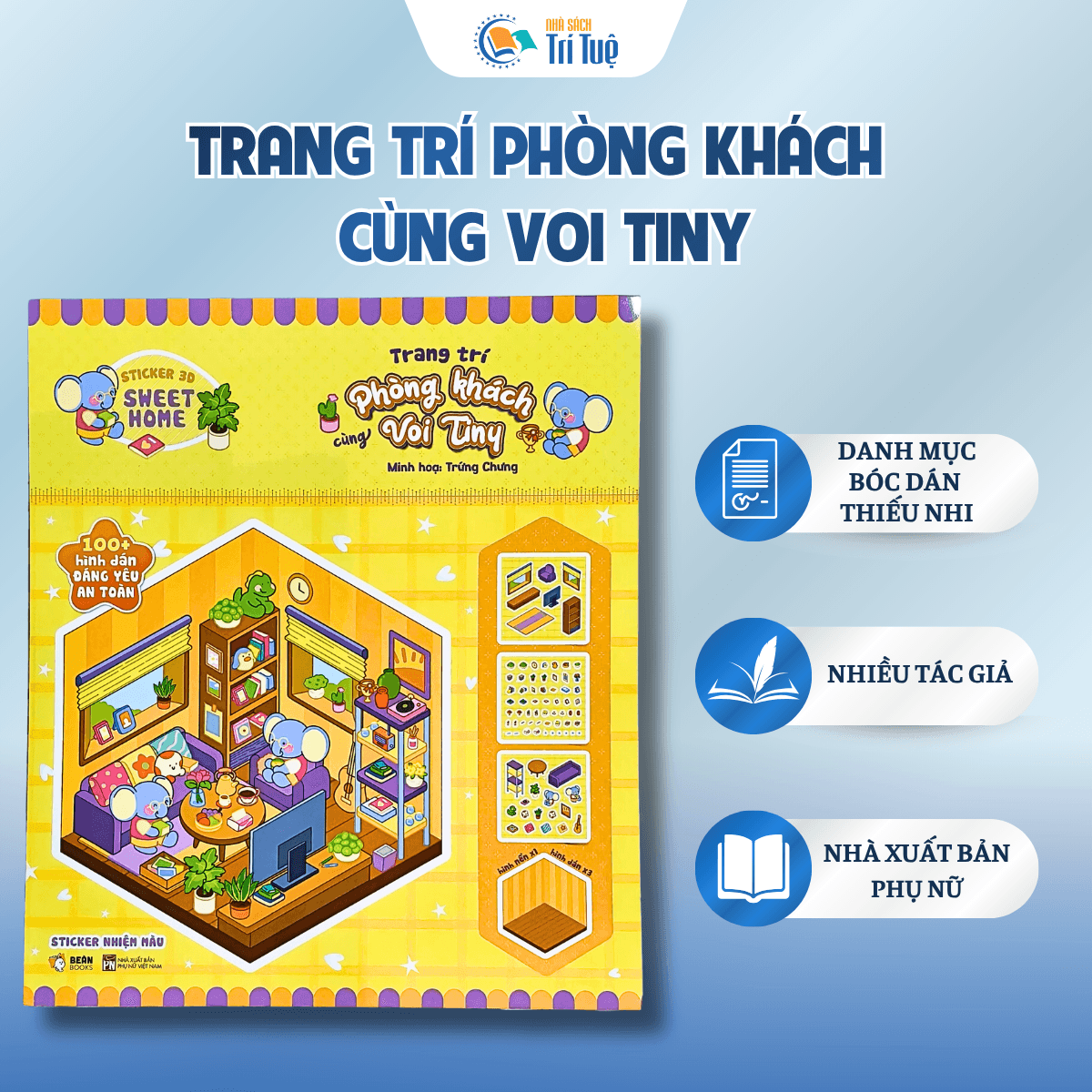 Trang trí phòng khách cùng voi Tiny
