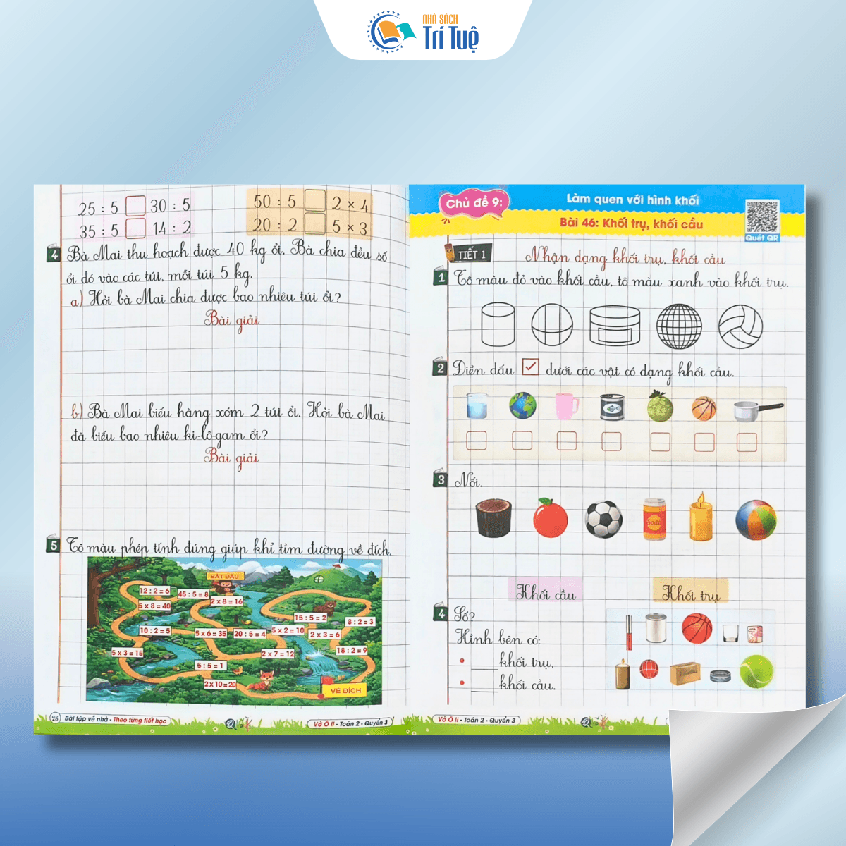 Vở ô li bài tập về nhà toán 2 - Quyển 3