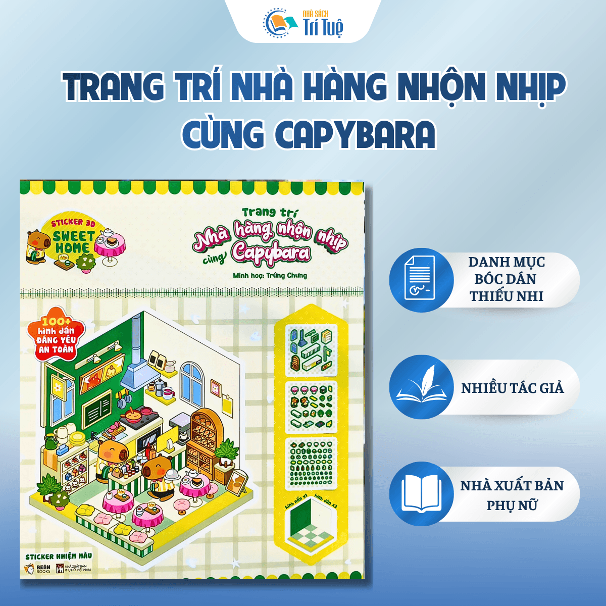Sticker 3D Sweet Home - Trang Trí Nhà Hàng Nhộn Nhịp Cùng Capybara