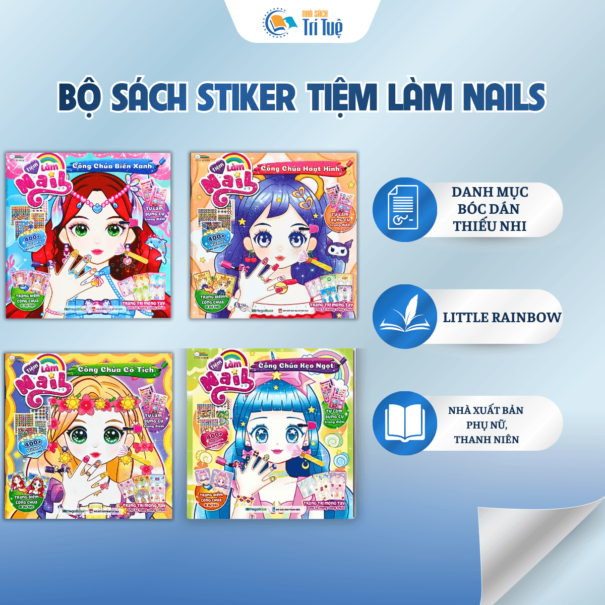 Bộ Dán sticker tiệm làm nails( 4 cuốn )