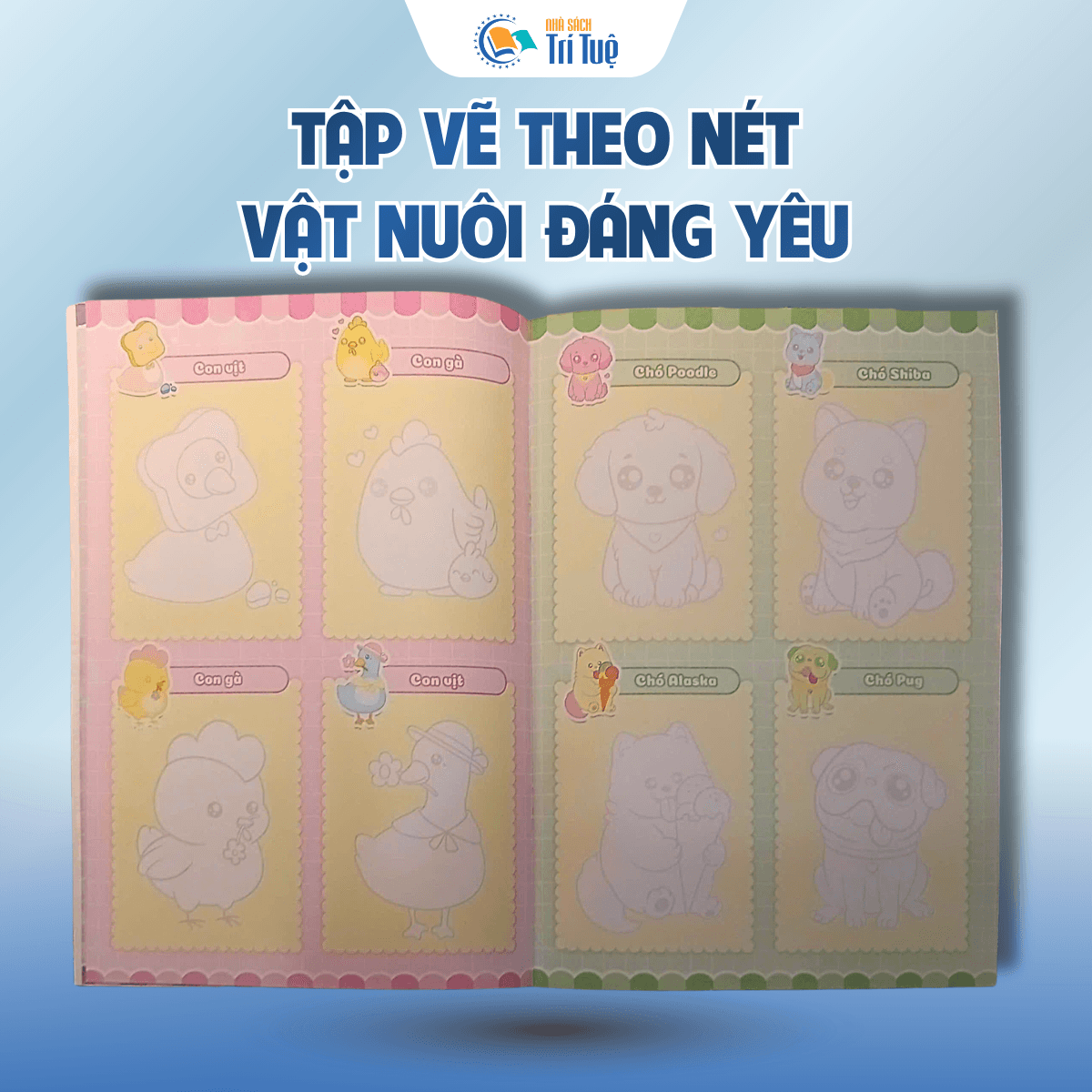 Tập vẽ theo nét - vật nuôi đáng yêu
