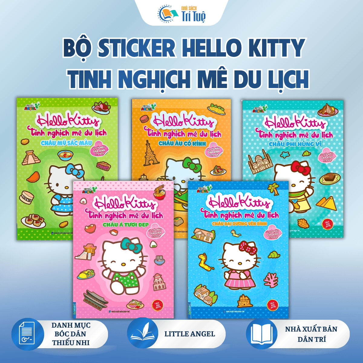 Bộ sticker hello kitty tinh nghịch mê du lịch
( 5 cuốn )