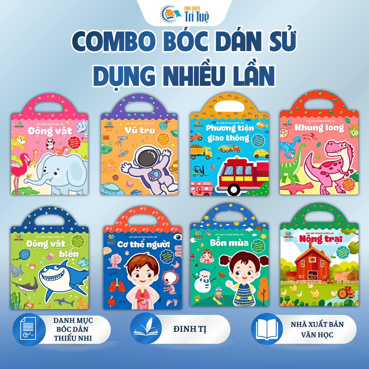 Combo Bóc dán sử dụng nhiều lần( 8 cuốn )