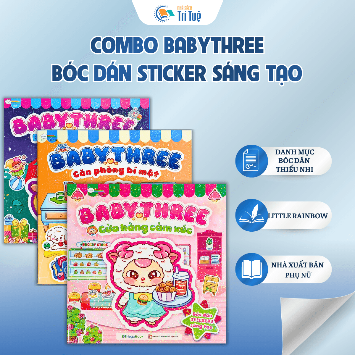 Combo Babythree - bóc dán sticker sáng tạo( 3 cuốn )