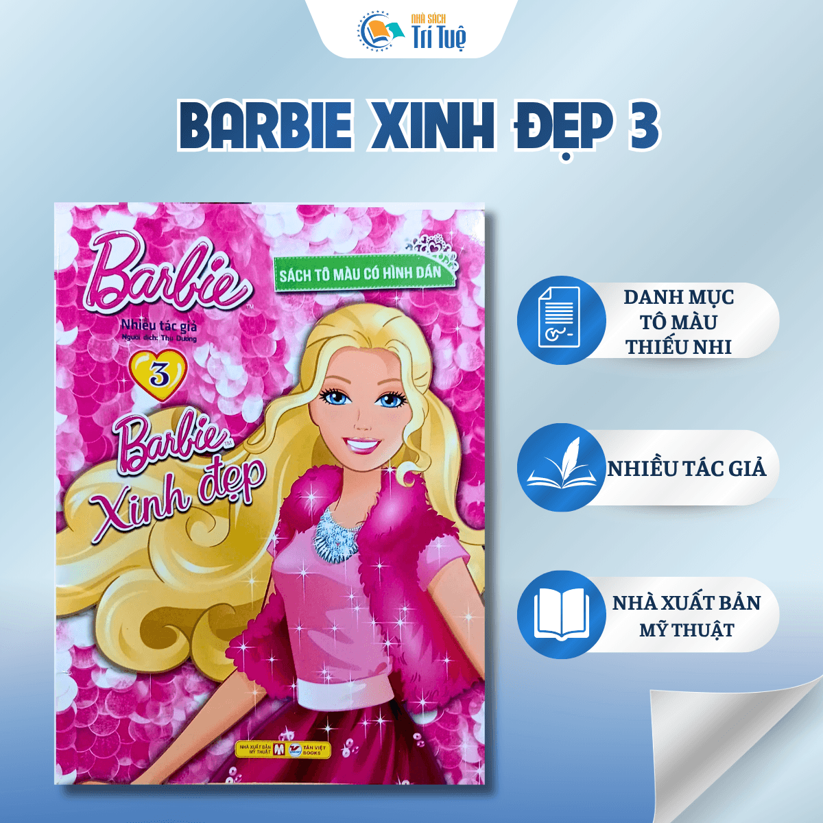 Barbie Xinh Đẹp 3-Tô Màu Có Hình Dán
